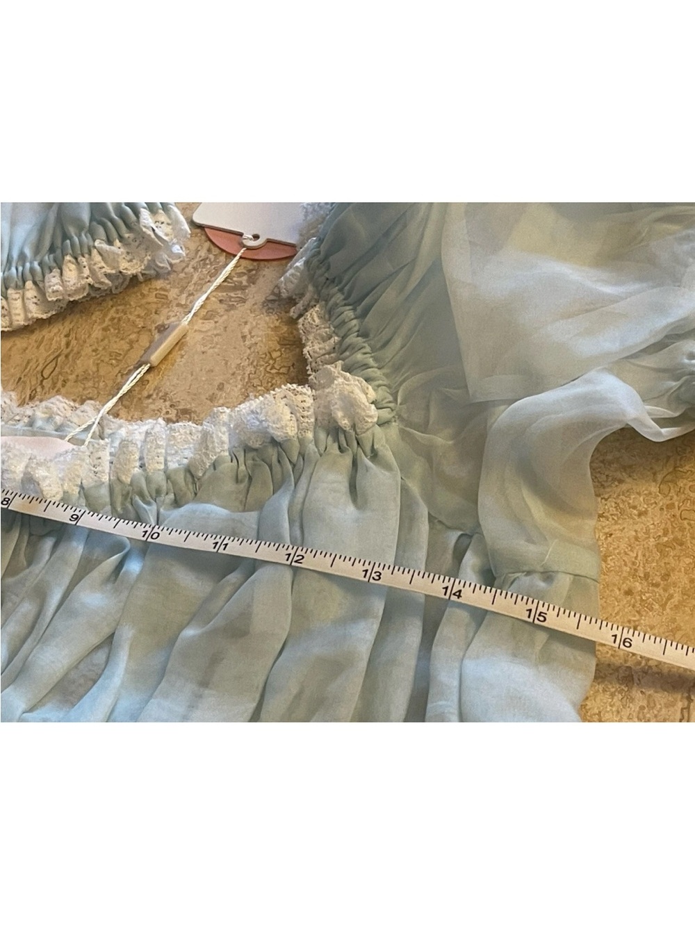 Selkie Sissy Baby Blue Boudoir Dress Sz 1X Chiffon 100% Silk NWT lace Toile - Picture 13 of 14